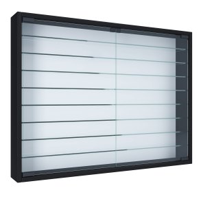 VCM NORDIC Mandosa XXL vgskab, m. 2 lger og 8 hylder - glas og sort tr