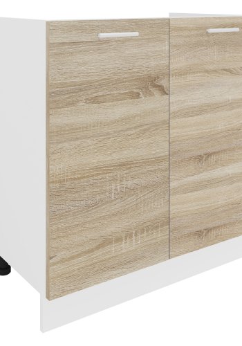 VCM NORDIC Esilo kkken vaskeskab, m. 2 lger - hvid og natur tr