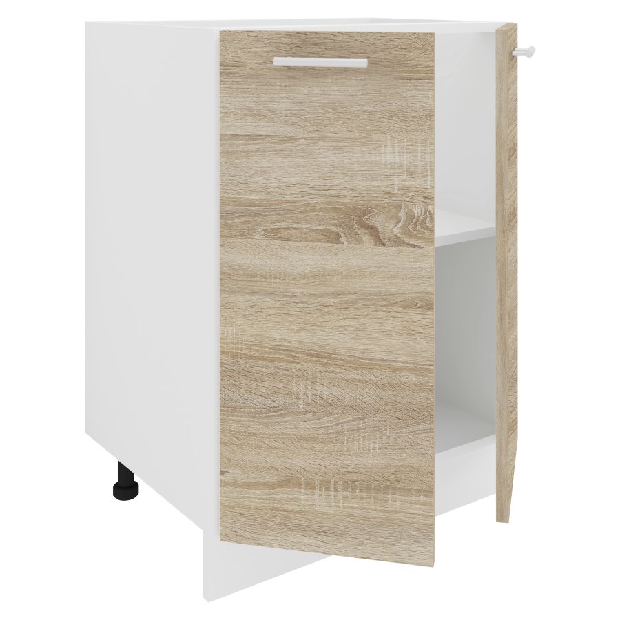 VCM NORDIC Esilo 60 kkken skab, m. 2 lger og 1 hylde - hvid og natur tr