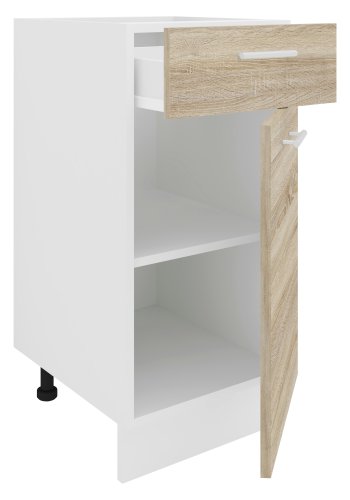 VCM NORDIC Esilo kkken skab, m. 1 lge, 1 skuffe, 1 hylde - hvid og natur tr