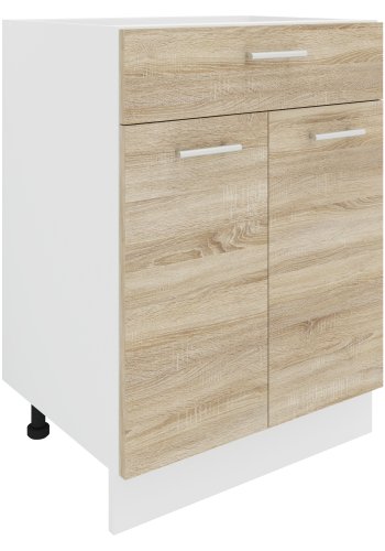 VCM NORDIC Esilo kkken skab, m. 2 lger, 1 skuffe, 1 hylde - hvid og natur tr