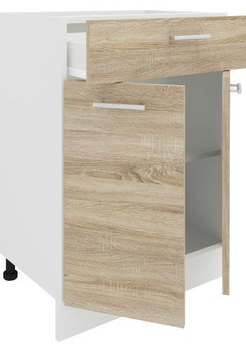 VCM NORDIC Esilo kkken skab, m. 2 lger, 1 skuffe, 1 hylde - hvid og natur tr