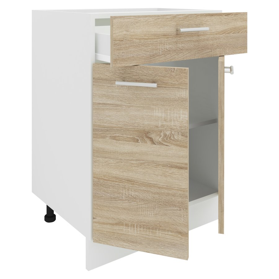 VCM NORDIC Esilo kkken skab, m. 2 lger, 1 skuffe, 1 hylde - hvid og natur tr