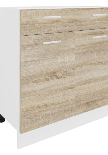 VCM NORDIC Esilo kkken skab, m. 2 lger, 1 skuffe, 1 hylde - hvid og natur tr