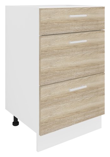 VCM NORDIC Esilo kkken skab, m. 3 skuffer - hvid og natur tr