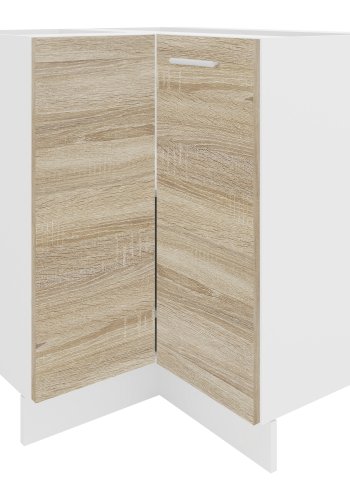 VCM NORDIC Esilo kkken hjrneskab, m. 1 lge og 1 hylde - hvid og natur tr