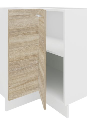 VCM NORDIC Esilo kkken hjrneskab, m. 1 lge og 1 hylde - hvid og natur tr