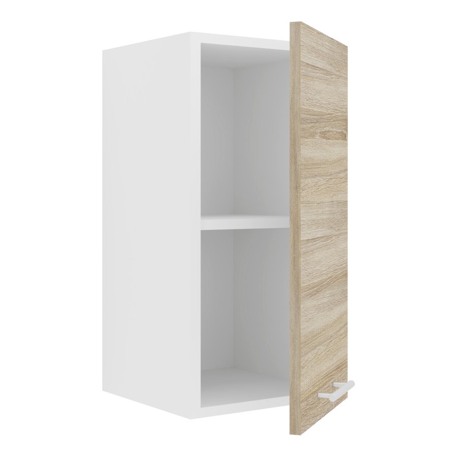 VCM NORDIC Esilo 1 dr 30 kkken vgskab, m. 1 lge og 1 hylde - hvid og natur tr