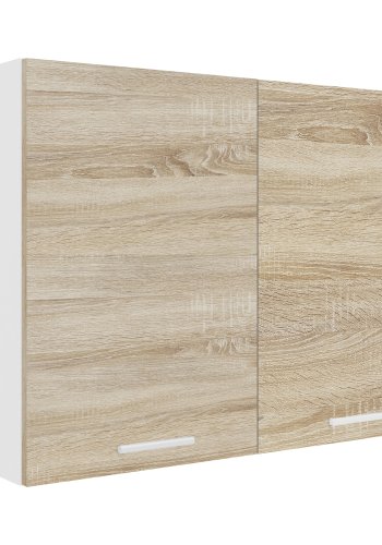 VCM NORDIC Esilo 2 dre 80 kkken vgskab, m. 2 lger og 1 hylde - hvid og natur tr