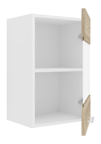 VCM NORDIC Esilo 1 kkken vgskab, m. 1 glaslge og 1 hylde - hvid og natur tr