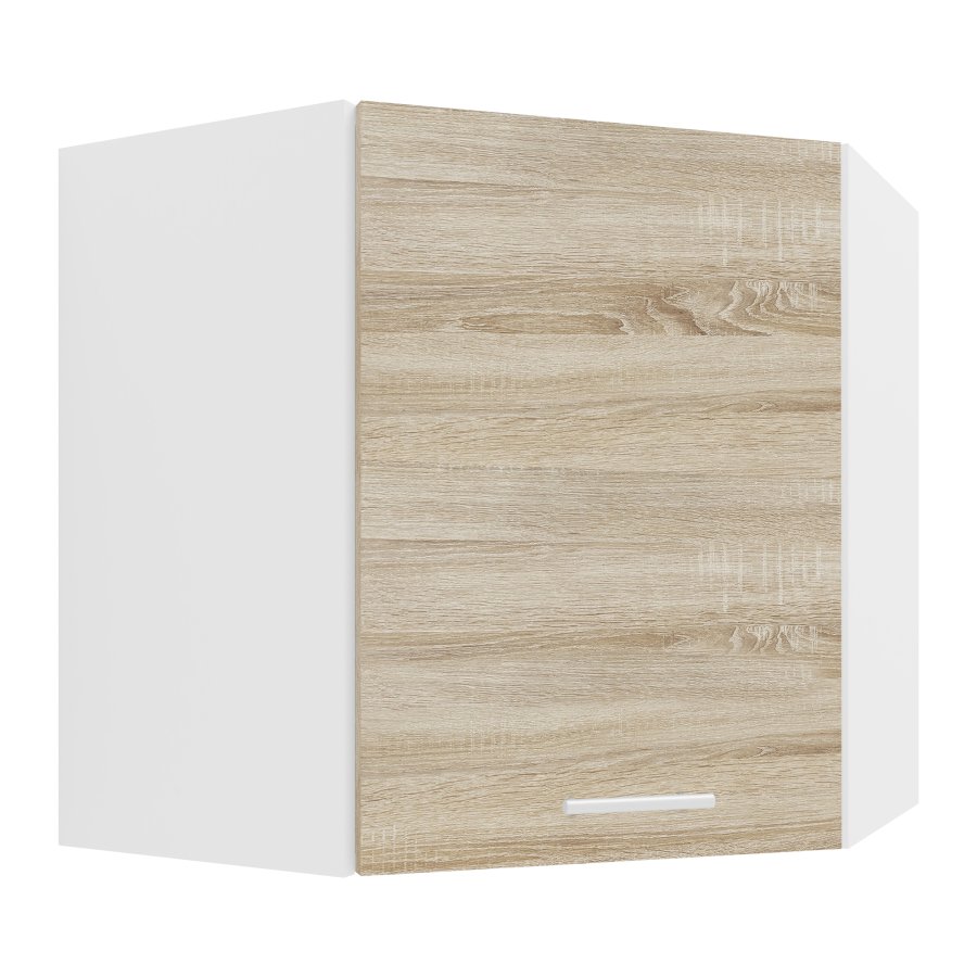 VCM NORDIC Esilo 57 kkken hjrneskab, m. 1 lge og 1 hylde - hvid og natur tr