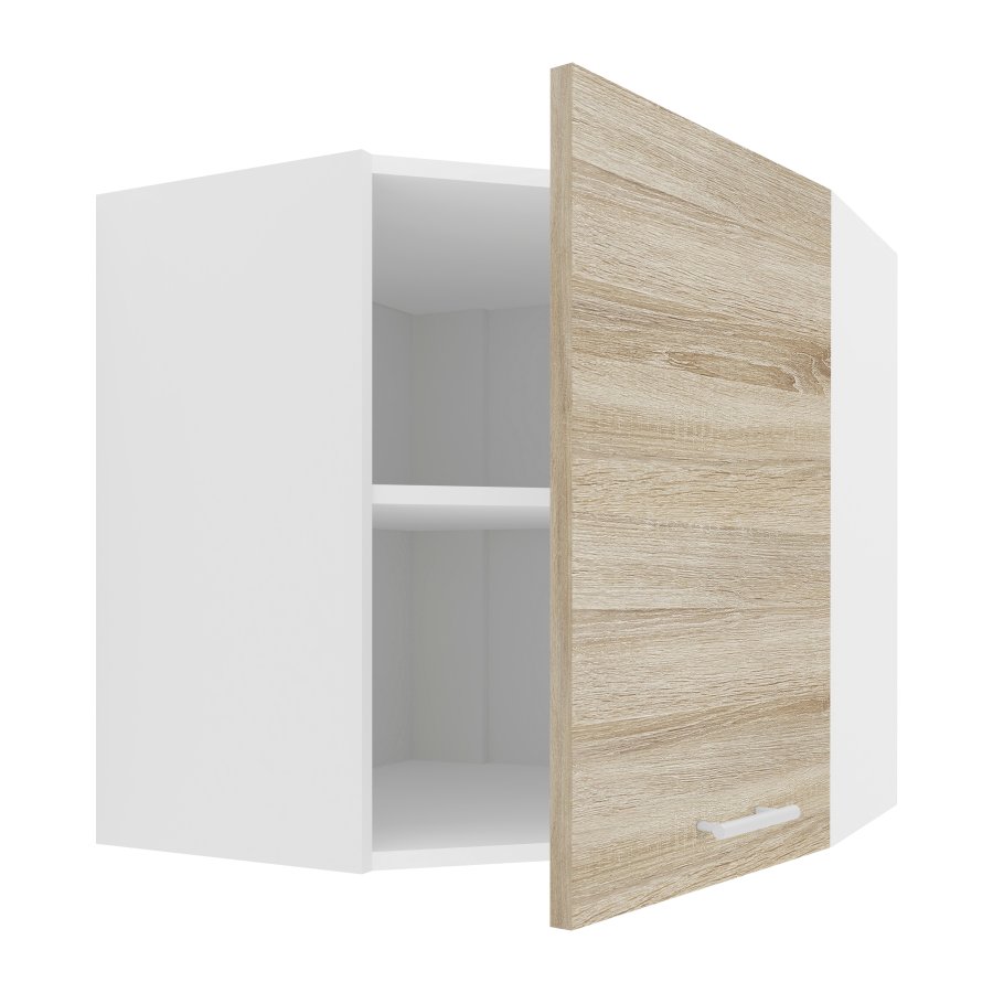 VCM NORDIC Esilo 57 kkken hjrneskab, m. 1 lge og 1 hylde - hvid og natur tr