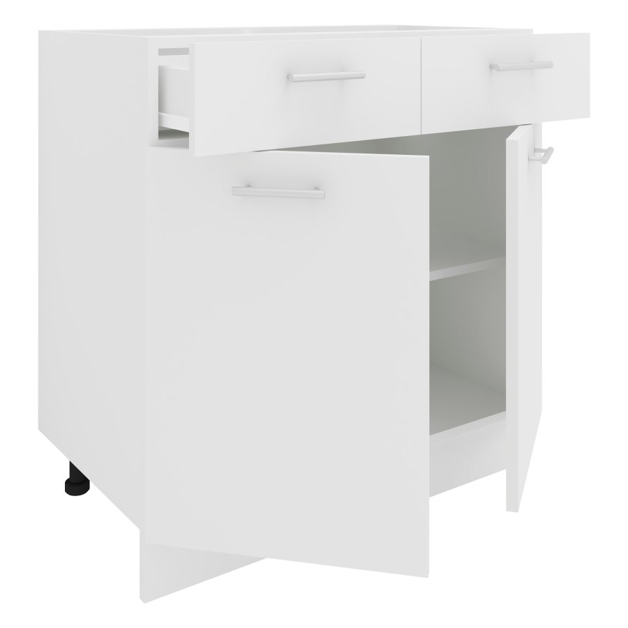 VCM NORDIC Esilo kkken skab, m. 2 lger, 1 skuffe, 1 hylde - hvid tr