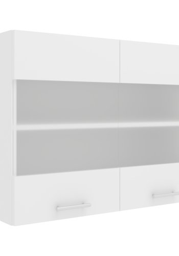 VCM NORDIC Esilo kkken vgskab, m. 2 glaslger og 1 hylde - hvid tr