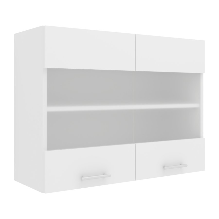 VCM NORDIC Esilo kkken vgskab, m. 2 glaslger og 1 hylde - hvid tr