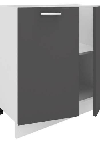 VCM NORDIC Esilo 80 kkken skab, m. 2 lger og 1 hylde - hvid og antracitgr tr