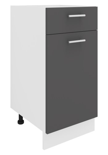 VCM NORDIC Esilo kkken skab, m. 1 lge, 1 skuffe, 1 hylde - hvid og antracitgr tr