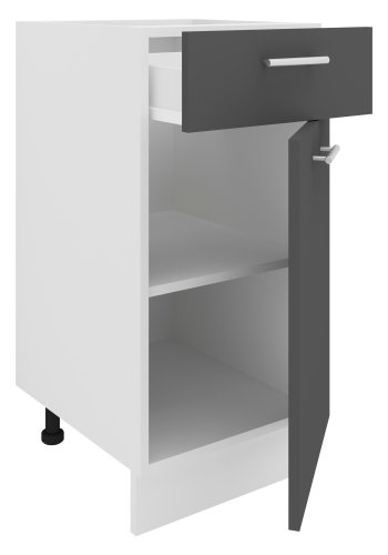 VCM NORDIC Esilo kkken skab, m. 1 lge, 1 skuffe, 1 hylde - hvid og antracitgr tr