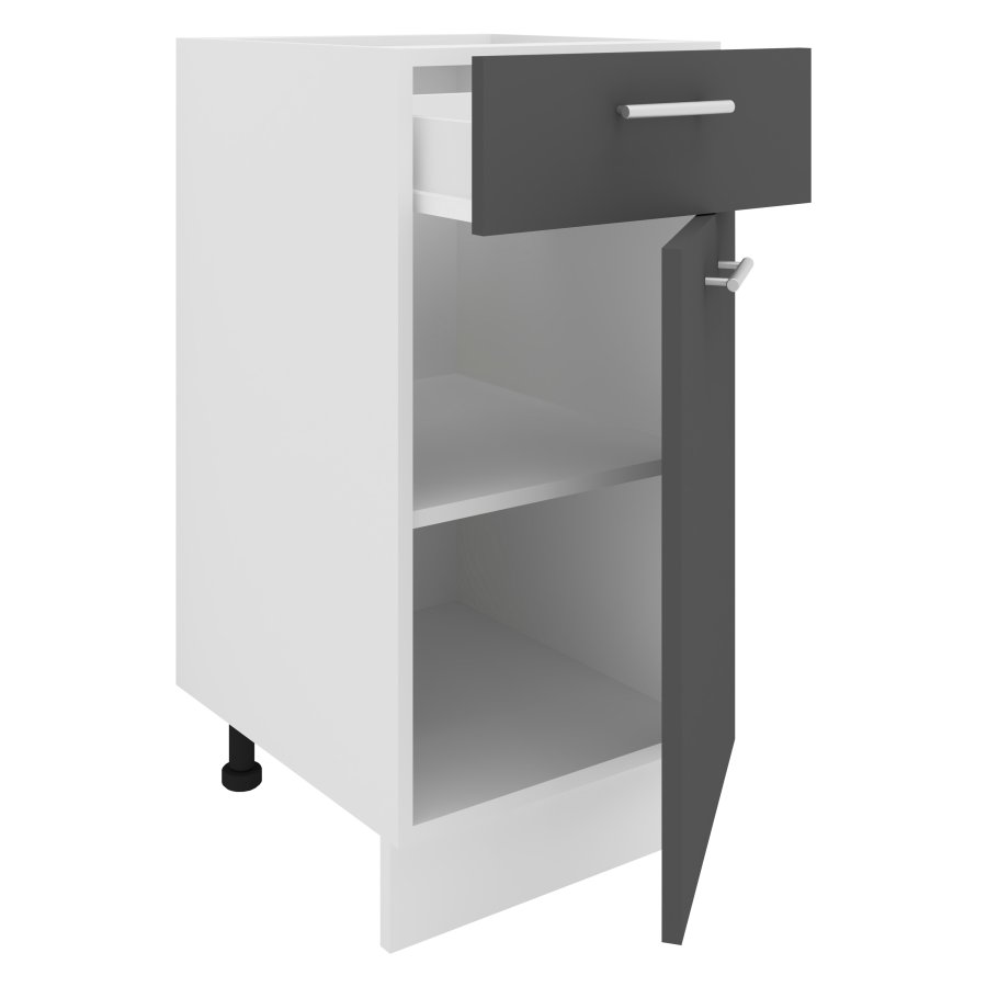 VCM NORDIC Esilo kkken skab, m. 1 lge, 1 skuffe, 1 hylde - hvid og antracitgr tr