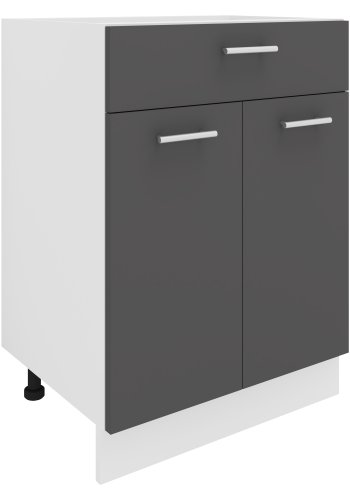 VCM NORDIC Esilo kkken skab, m. 2 lger, 1 skuffe, 1 hylde - hvid og antracitgr tr