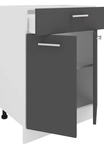 VCM NORDIC Esilo kkken skab, m. 2 lger, 1 skuffe, 1 hylde - hvid og antracitgr tr