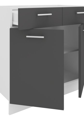 VCM NORDIC Esilo kkken skab, m. 2 lger, 1 skuffe, 1 hylde - hvid og antracitgr tr