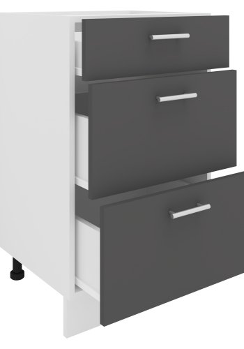 VCM NORDIC Esilo kkken skab, m. 3 skuffer - hvid og antracitgr tr