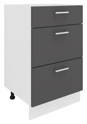 VCM NORDIC Esilo kkken skab, m. 3 skuffer - hvid og antracitgr tr