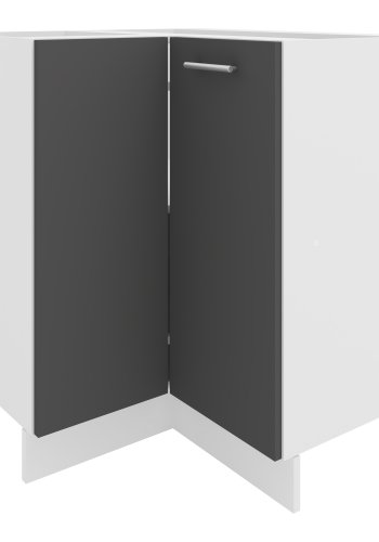 VCM NORDIC Esilo kkken hjrneskab, m. 1 lge og 1 hylde - hvid og antracitgr tr