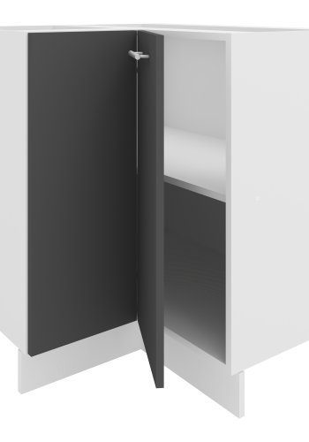 VCM NORDIC Esilo kkken hjrneskab, m. 1 lge og 1 hylde - hvid og antracitgr tr