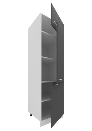 VCM NORDIC Esilo kkken hjskab, m. 3 lger og 4 hylder - hvid og antracitgr tr