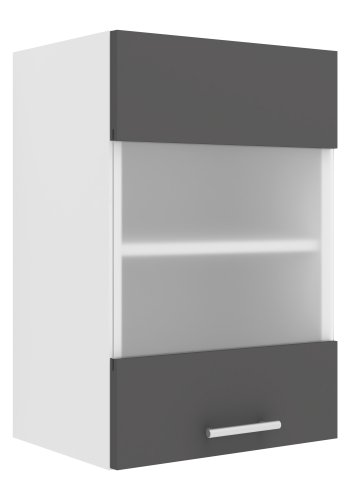 VCM NORDIC Esilo 1 kkken vgskab, m. 1 glaslge og 1 hylde - hvid og antracitgr tr