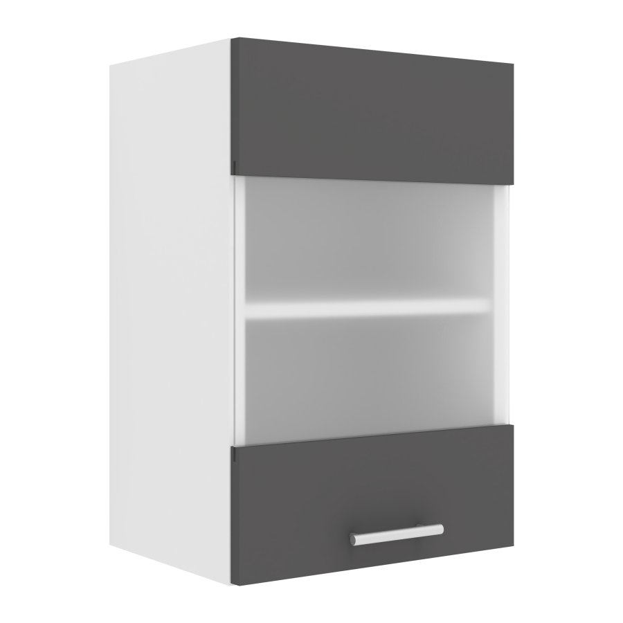 VCM NORDIC Esilo 1 kkken vgskab, m. 1 glaslge og 1 hylde - hvid og antracitgr tr