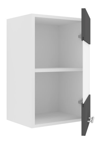 VCM NORDIC Esilo 1 kkken vgskab, m. 1 glaslge og 1 hylde - hvid og antracitgr tr