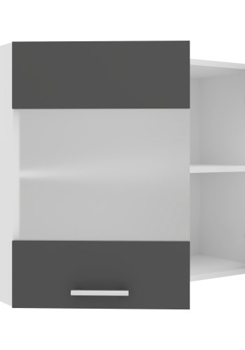 VCM NORDIC Esilo kkken vgskab, m. 2 glaslger og 1 hylde - hvid og antracitgr tr