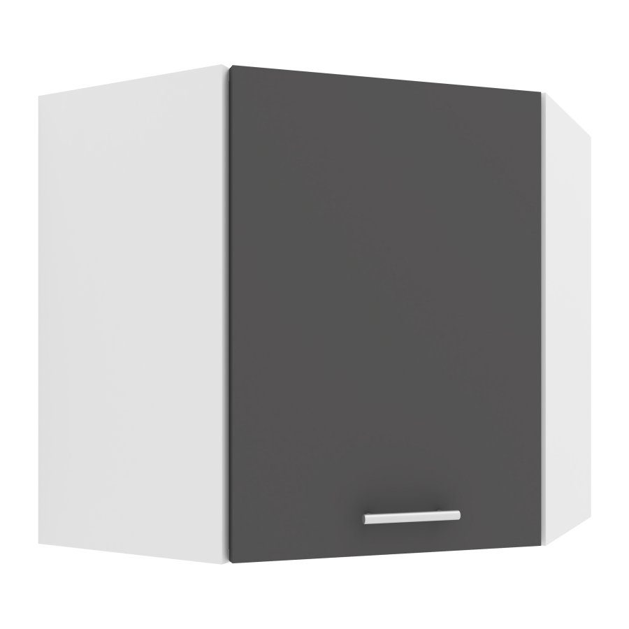 VCM NORDIC Esilo 57 kkken hjrneskab, m. 1 lge og 1 hylde - hvid og antracitgr tr