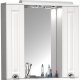 VCM NORDIC Casalo XL badevrelse spejlskab, m. lys, 2 lger, 4 hylder - spejlglas og hvid tr (75cm)