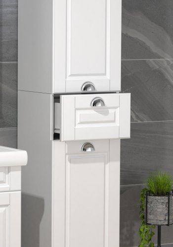 VCM NORDIC Casalo badevrelse hjskab, m. 2 lger, 2 hylder, 1 skuffe - hvid tr