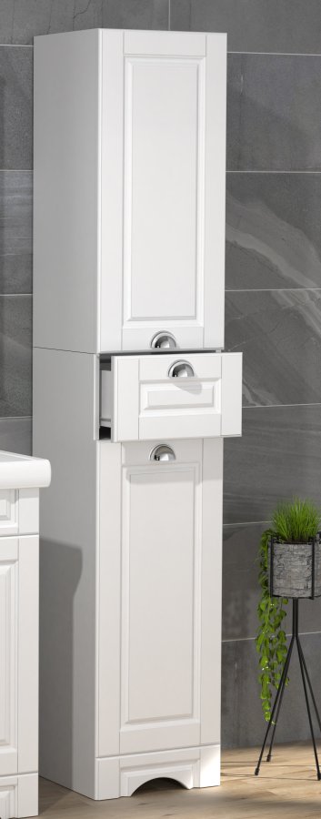 VCM NORDIC Casalo badevrelse hjskab, m. 2 lger, 2 hylder, 1 skuffe - hvid tr