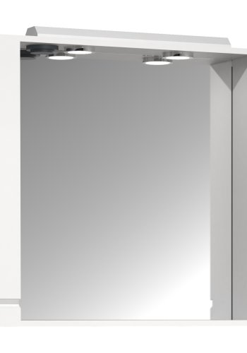 VCM NORDIC Silora XL badevrelse spejlskab, m. lys, 2 lger, 4 hylder - spejlglas og hvid tr 100cm