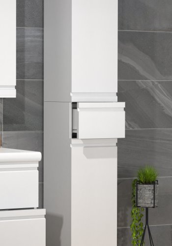 VCM NORDIC Silora badevrelse hjskab, m. 2 lger, 2 hylder, 1 skuffe - hvid tr