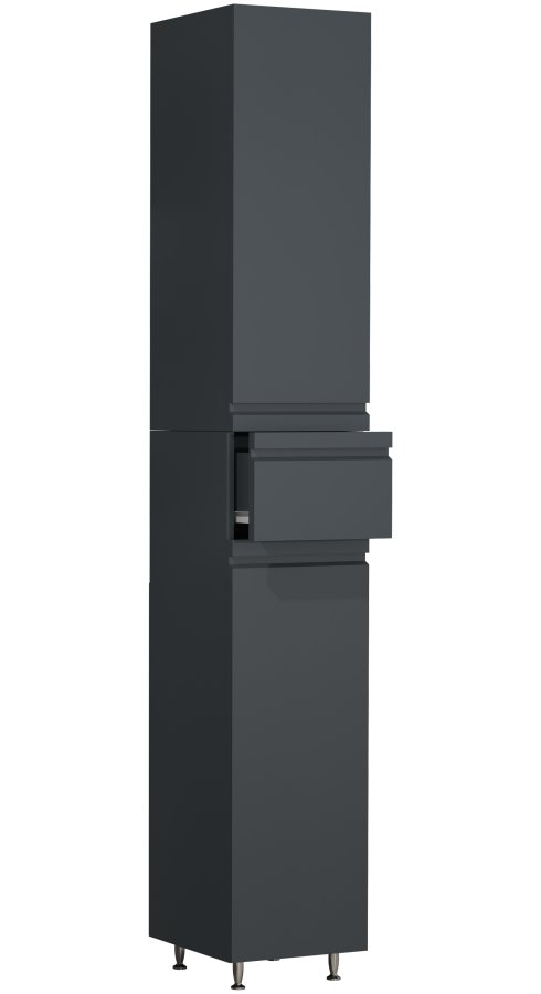 VCM NORDIC Silora badevrelse hjskab, m. 2 lger, 2 hylder, 1 skuffe - antracitgr tr