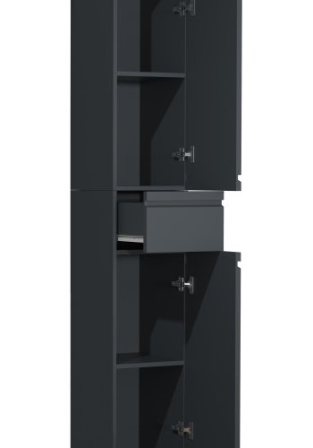VCM NORDIC Silora badevrelse hjskab, m. 2 lger, 2 hylder, 1 skuffe - antracitgr tr