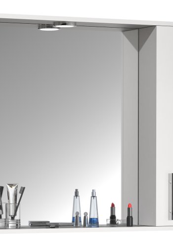 VCM NORDIC Lisalo XL badevrelse spejlskab, m. lys, 1 lge, 2 hylder - spejlglas og hvid tr (75cm)