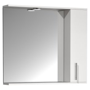 VCM NORDIC Lisalo XL badevrelse spejlskab, m. lys, 1 lge, 2 hylder - spejlglas og hvid tr (75cm)