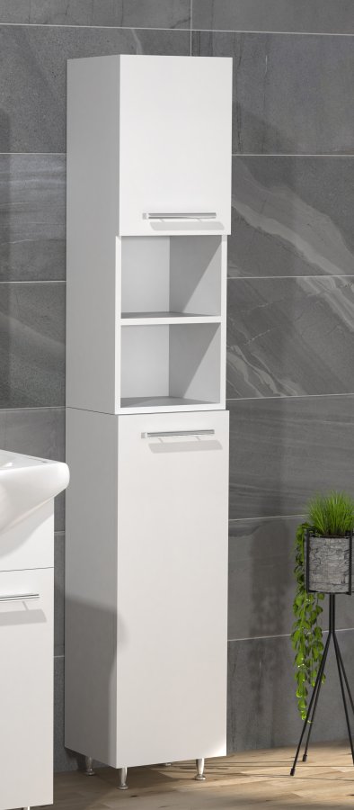 VCM NORDIC Lisalo badevrelse hjskab, m. 2 lger, 4 hylder, 2 bne rum - hvid tr