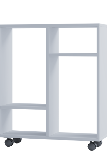 VCM NORDIC Dremala reol, m. 2 hylder og hjul - hvid tr