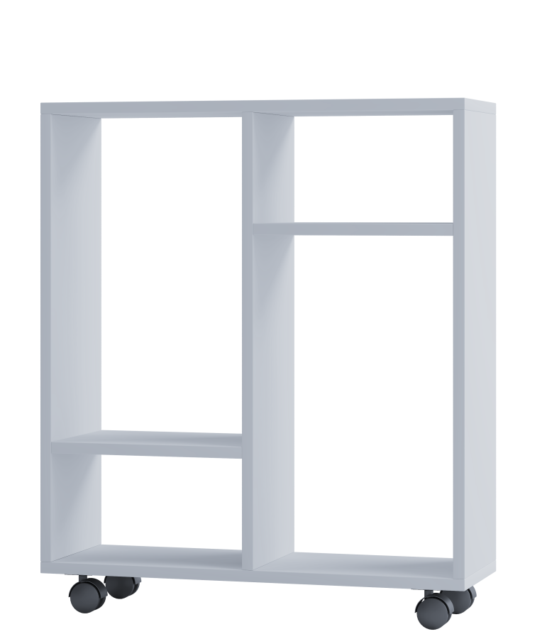 VCM NORDIC Dremala reol, m. 2 hylder og hjul - hvid tr