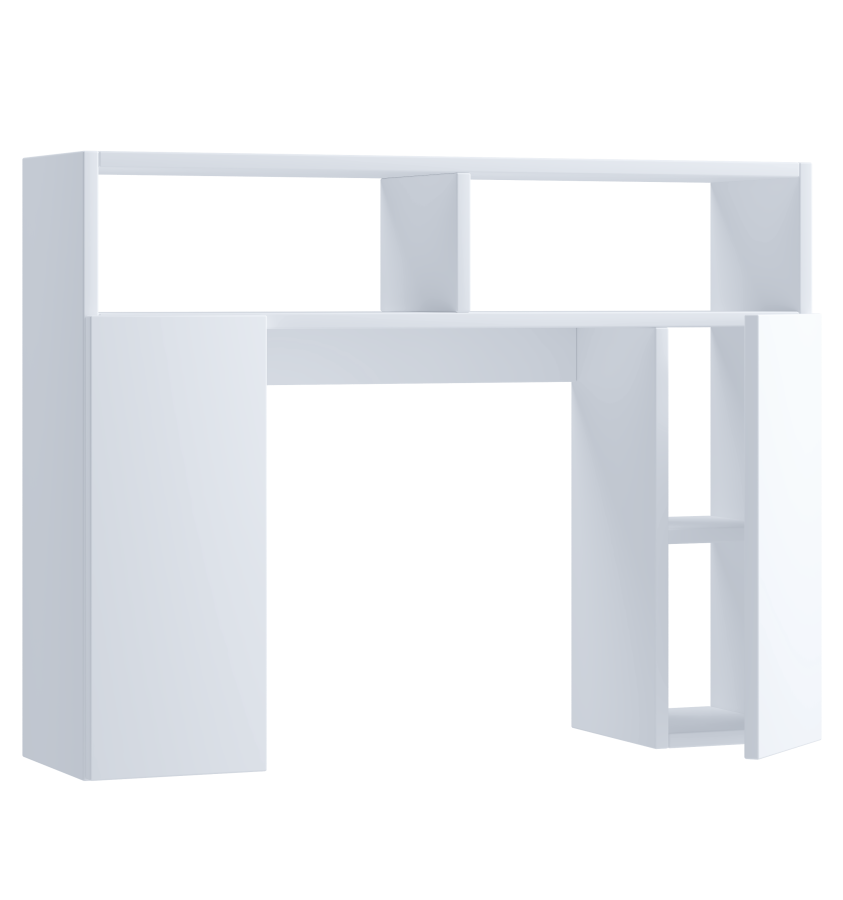 VCM NORDIC Tinoli toilet vgskab, m. 2 lger, 2 hylder, 2 bne rum - hvid tr