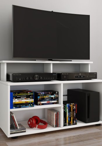 VCM NORDIC Balanisa TV-bord, m. 5 bne rum - hvid tr (90x36)